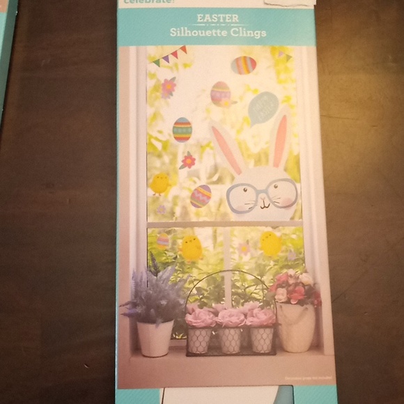 Easter Bunny Rabbit Chick Carrot Eggs Window Cling Decals - Picture 3 of 6